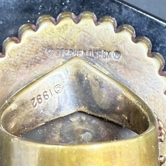 Vintage Stephen Dweck Natural Yellow Rutilated Quartz Ring Size 7.5 - Picture 5 of 9